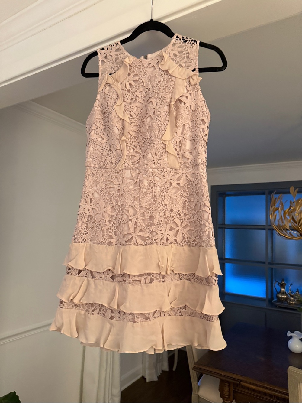 Parker Girls Blush Lace Ruffle Dress